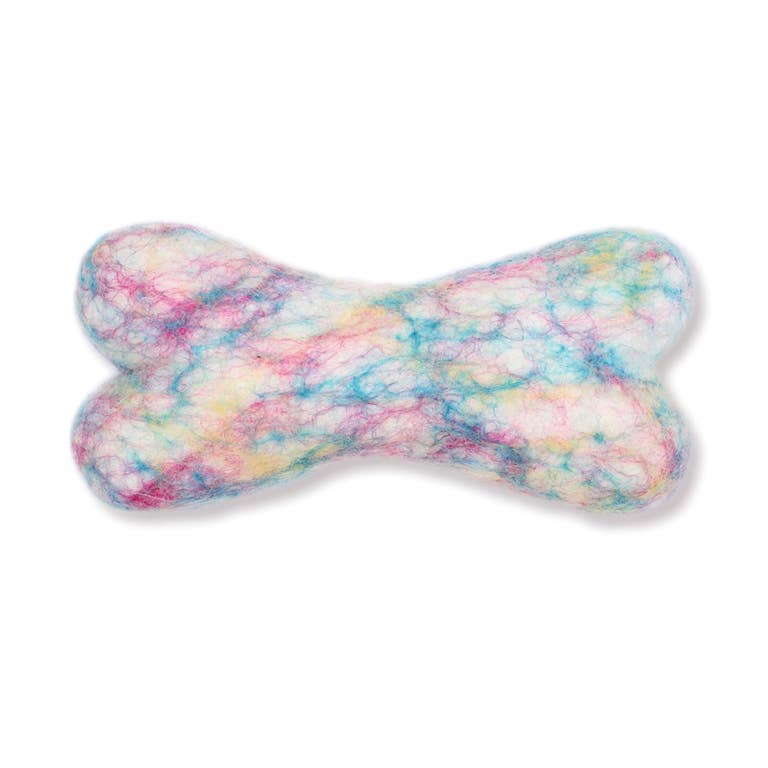 Eco Wool Dog Bones/Toys:  Tye-Dyed / Large