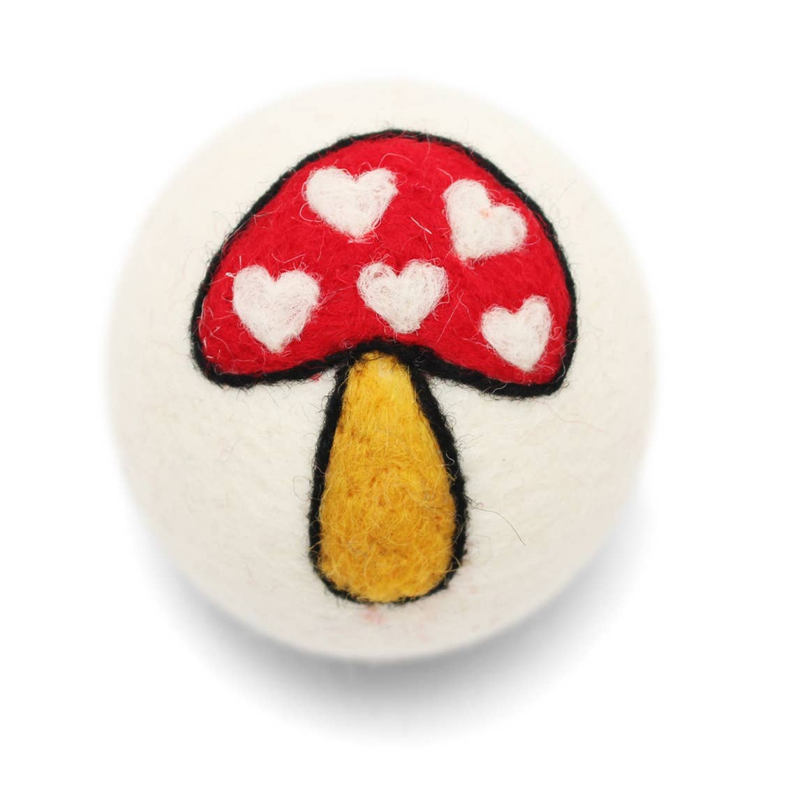 Eco Wool Dryer Balls: Mushroom Hearts