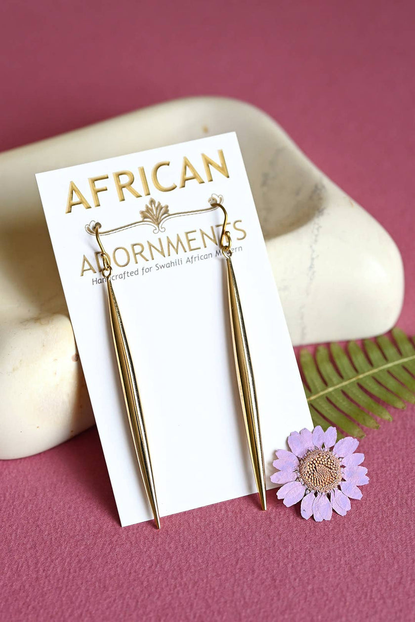 Kenyan Brass Javelin Earrings