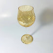 Blown Glass Long Stem Wine Glass: Iridescent Amber