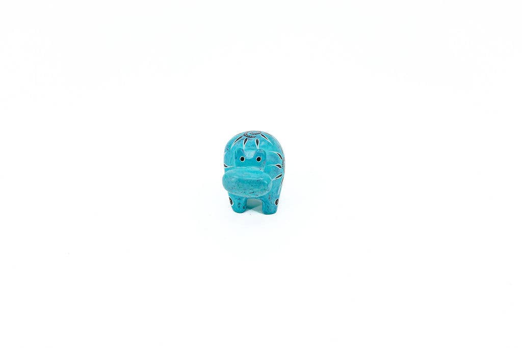 Soapstone Hippo Figurine,: Assorted Colors