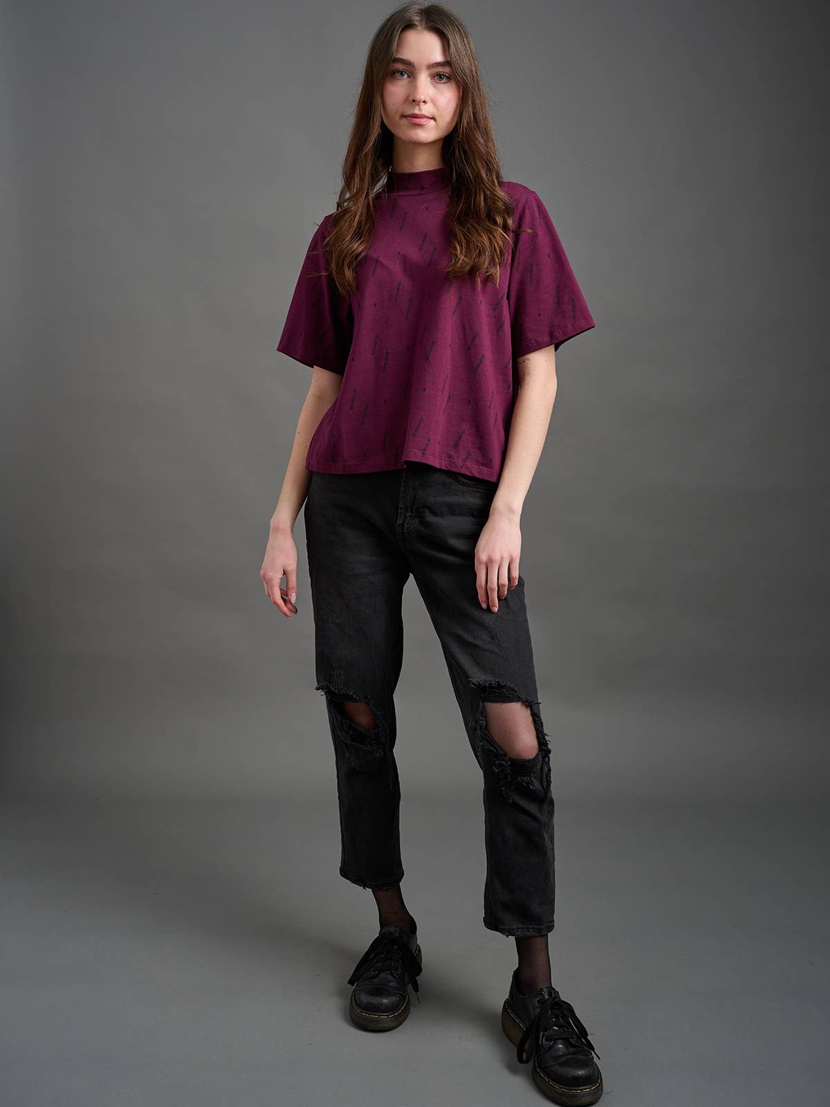 Eve Top Diamond Vine Dark Purple: S