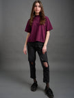 Eve Top Diamond Vine Dark Purple: L