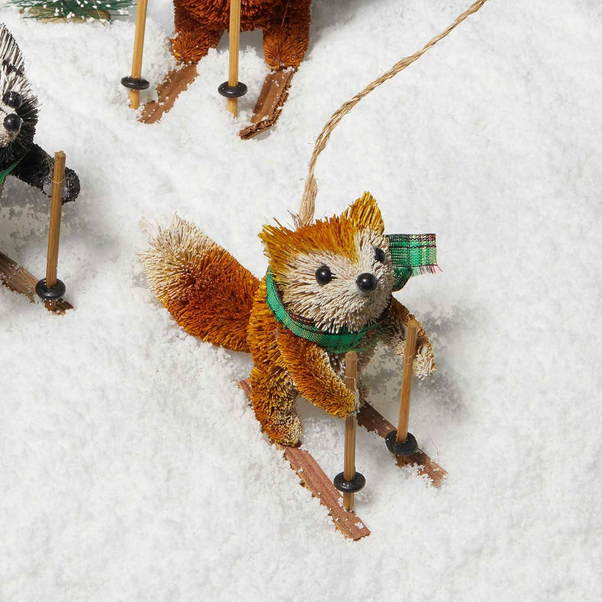 Skiing Buri Fox Christmas Ornament