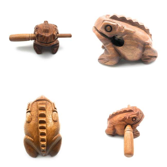 3 inch Wooden Croaking Frog Drum