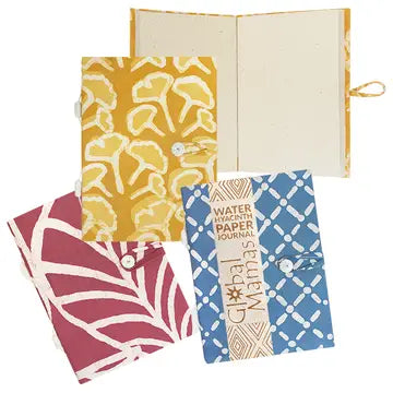 Journal - Large: Water Hyacinth Natural Paper - Assorted Batik
