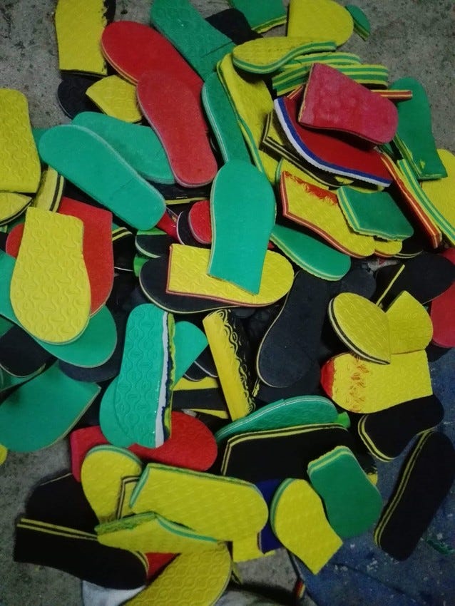 Upcycled Flip-Flop Mat